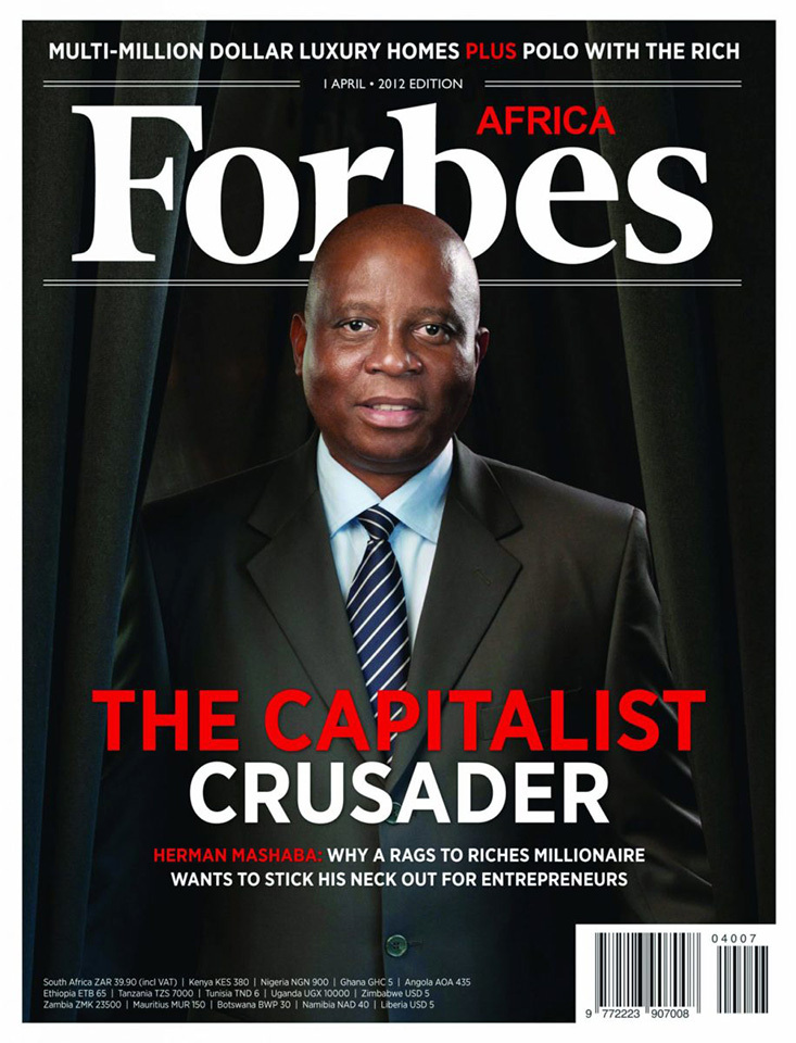 Entrepreneur Herman Mashaba, Forbes Africa cover, 2012