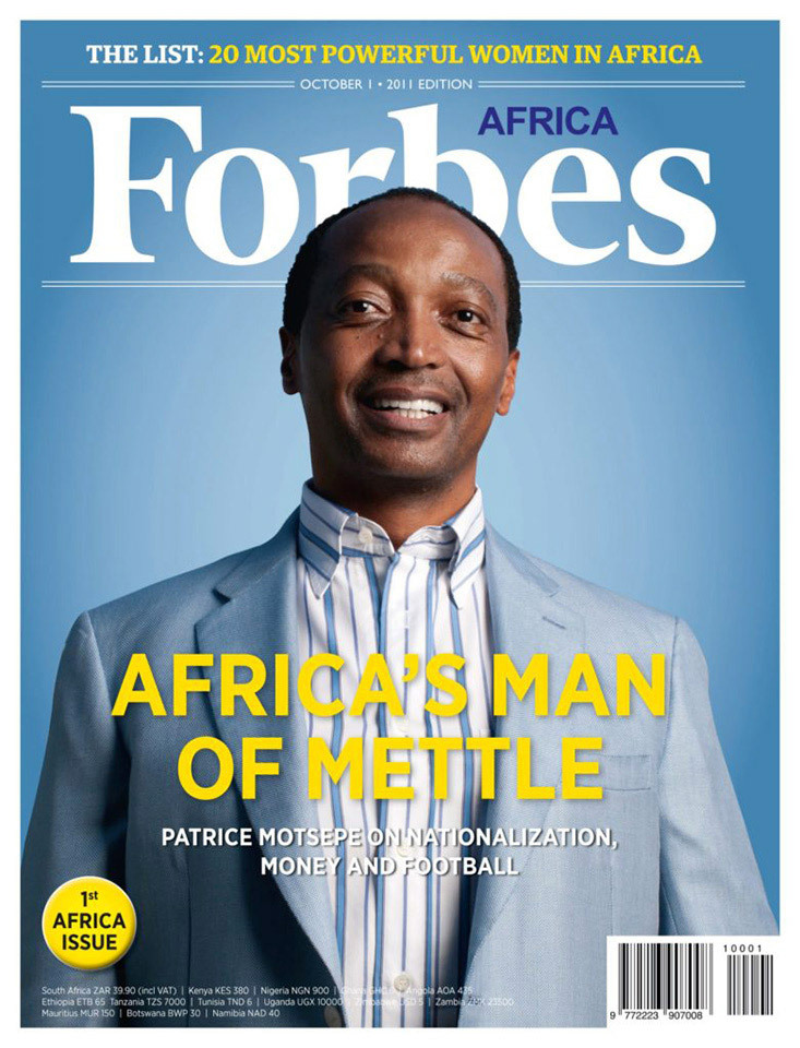 Billionaire Patrice Motsepe, Forbes Africa launch issue cover, 2011